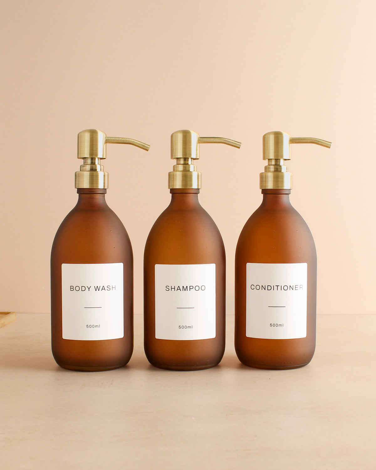Frosted Amber Dispenser Sets
