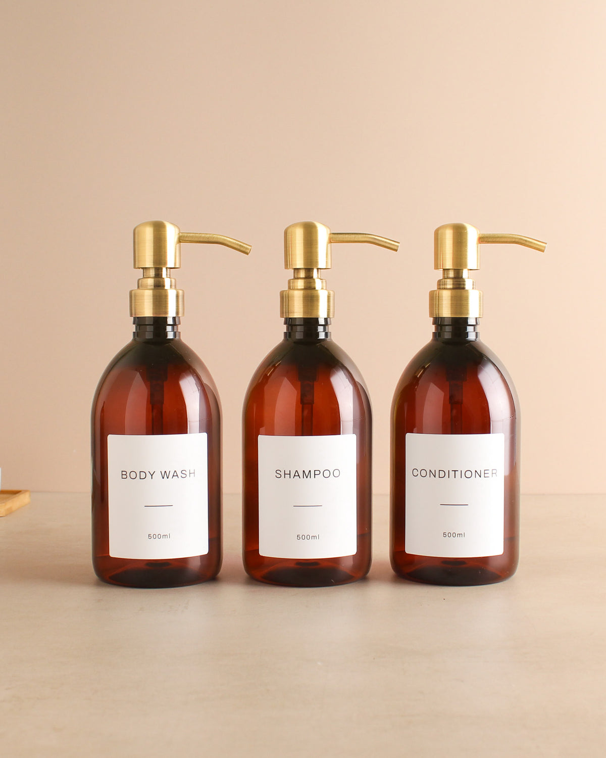 Amber Plastic Dispenser Sets