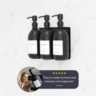 Triple Wall Bracket Matte Black Dispenser Set - Namie Home