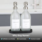 Black Tray & Frosted White Dispenser Double Set - Namie Home