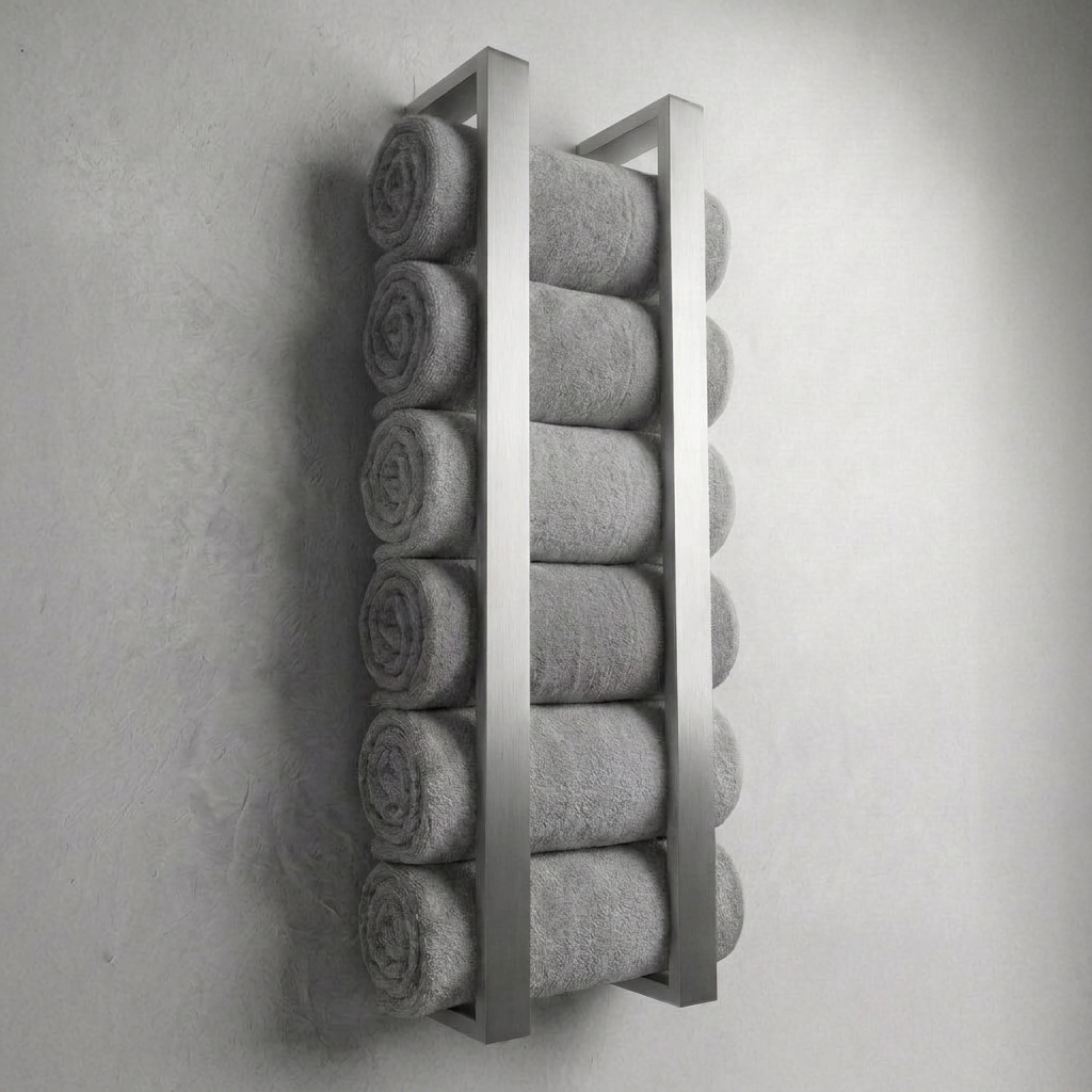 Brushed Silver Towel Holder