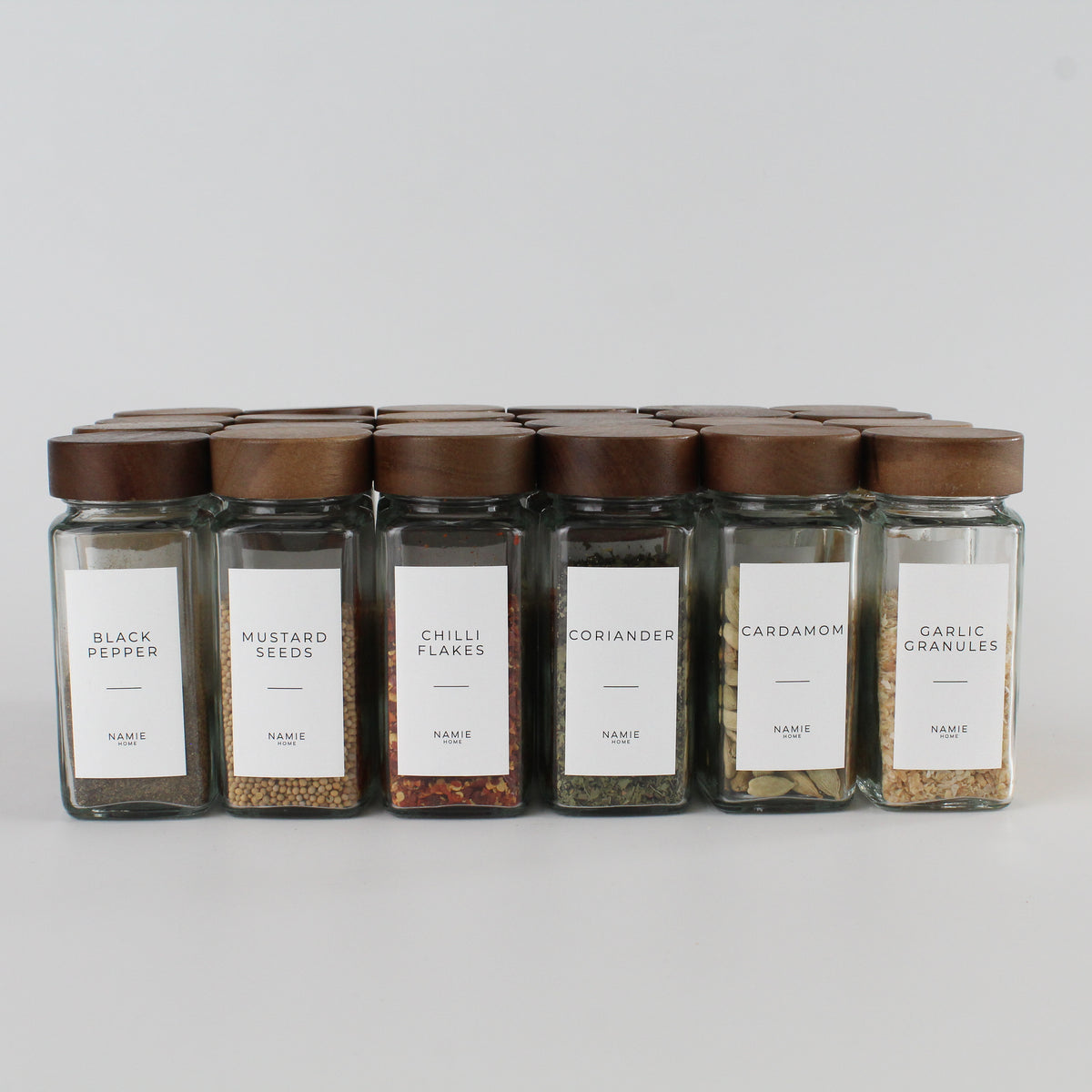 Glass Spice Jar With Acacia Lid 2