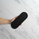 Black Tray & Frosted Amber Dispenser Triple Set - Namie Home
