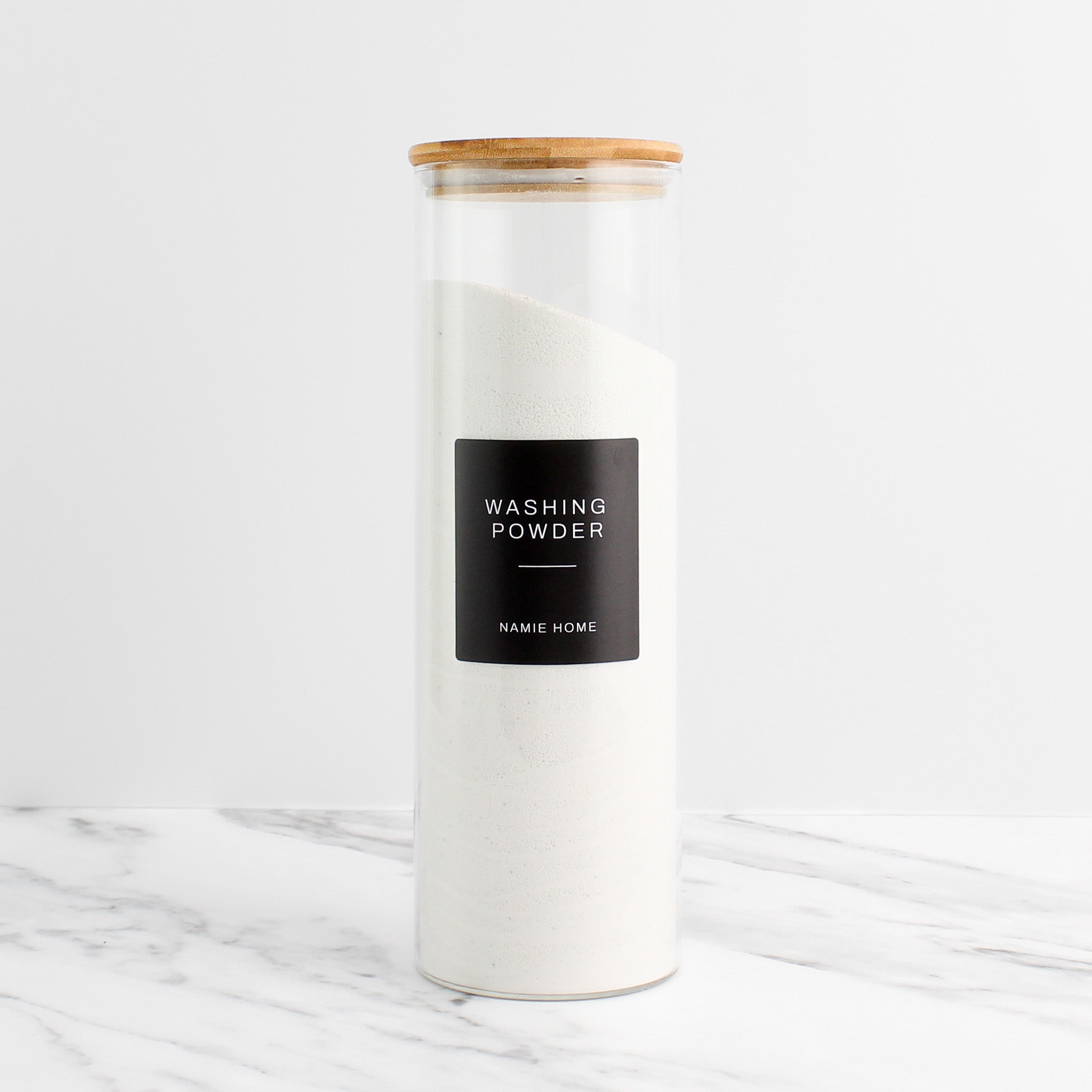 Glass Storage Jar With Bamboo Lid For Laundry - Namie Home