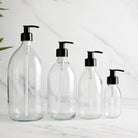 Clear Glass Dispenser Bottle With Black Pump - Namie Home