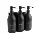 Body Wash, Shampoo & Conditioner Matte Black Glass Set - Namie Home