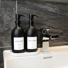 White Tray & Matte Black Dispenser Double Set - Namie Home