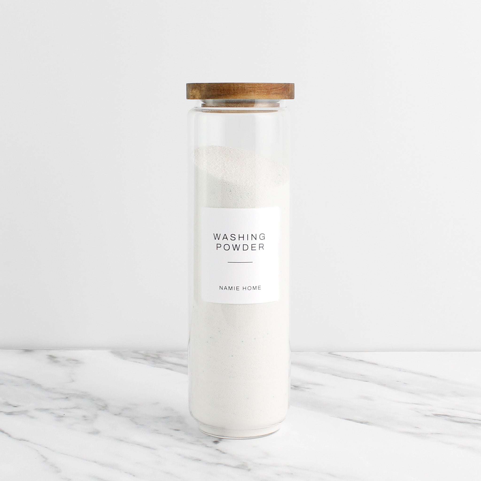 Glass Storage Jar With Acacia Lid For Laundry - Namie Home