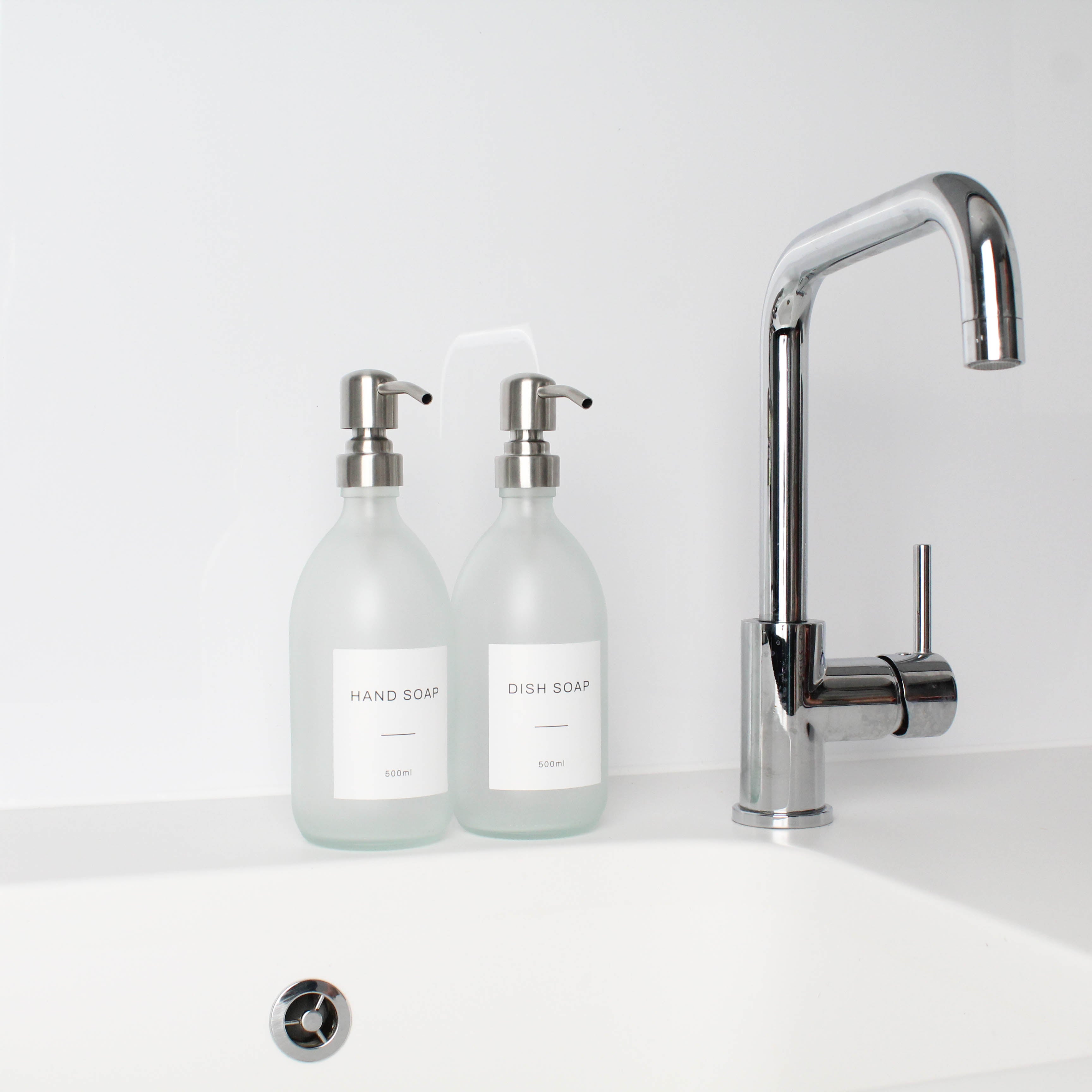 Hand Soap & Dish Soap Frosted White Glass Set - Namie Home