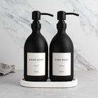 White Tray & Matte Black Dispenser Double Set - Namie Home