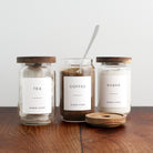 Tea Coffee Sugar Storage Jar Set With Acacia Lids - Namie Home