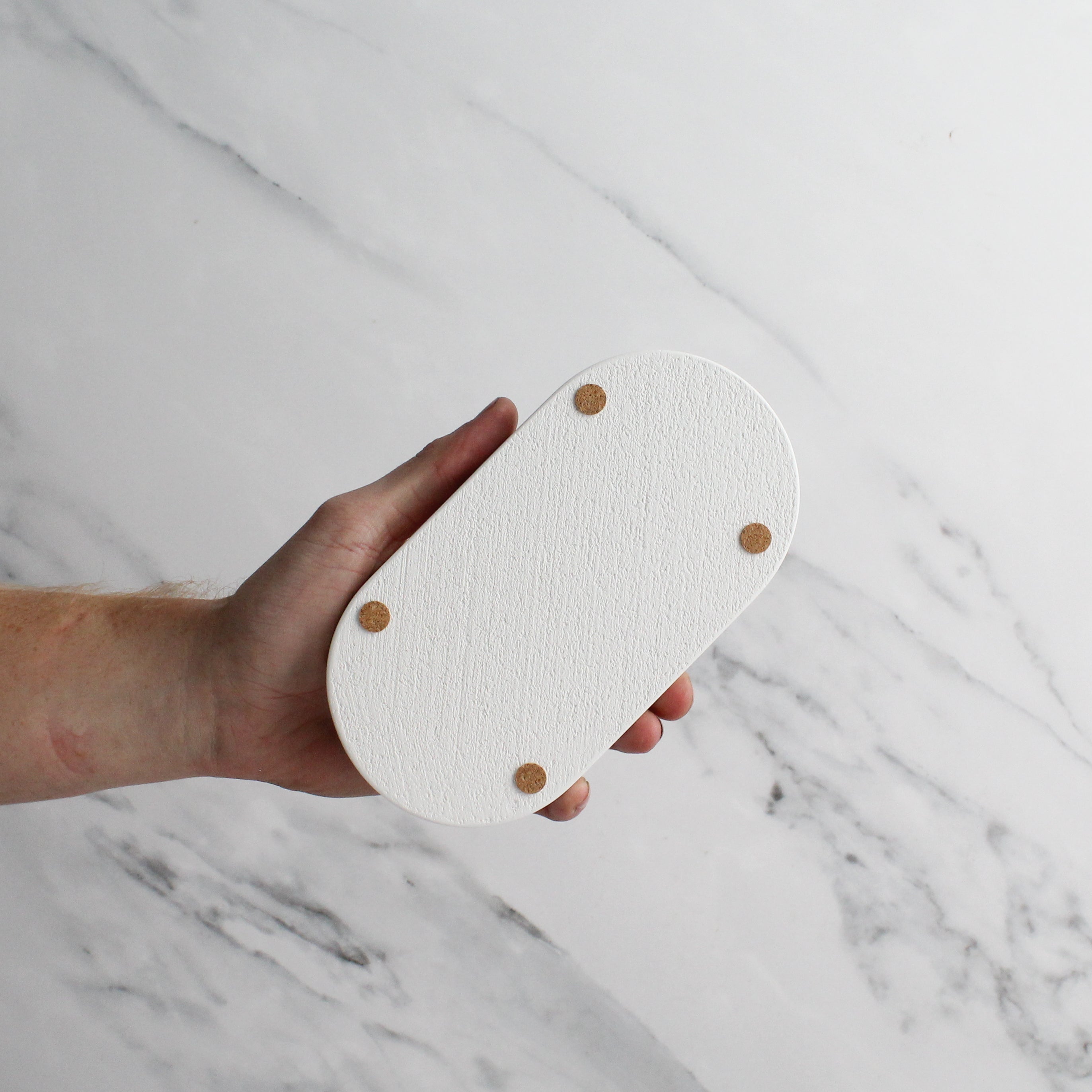White Concrete Stone Double Tray - Namie Home