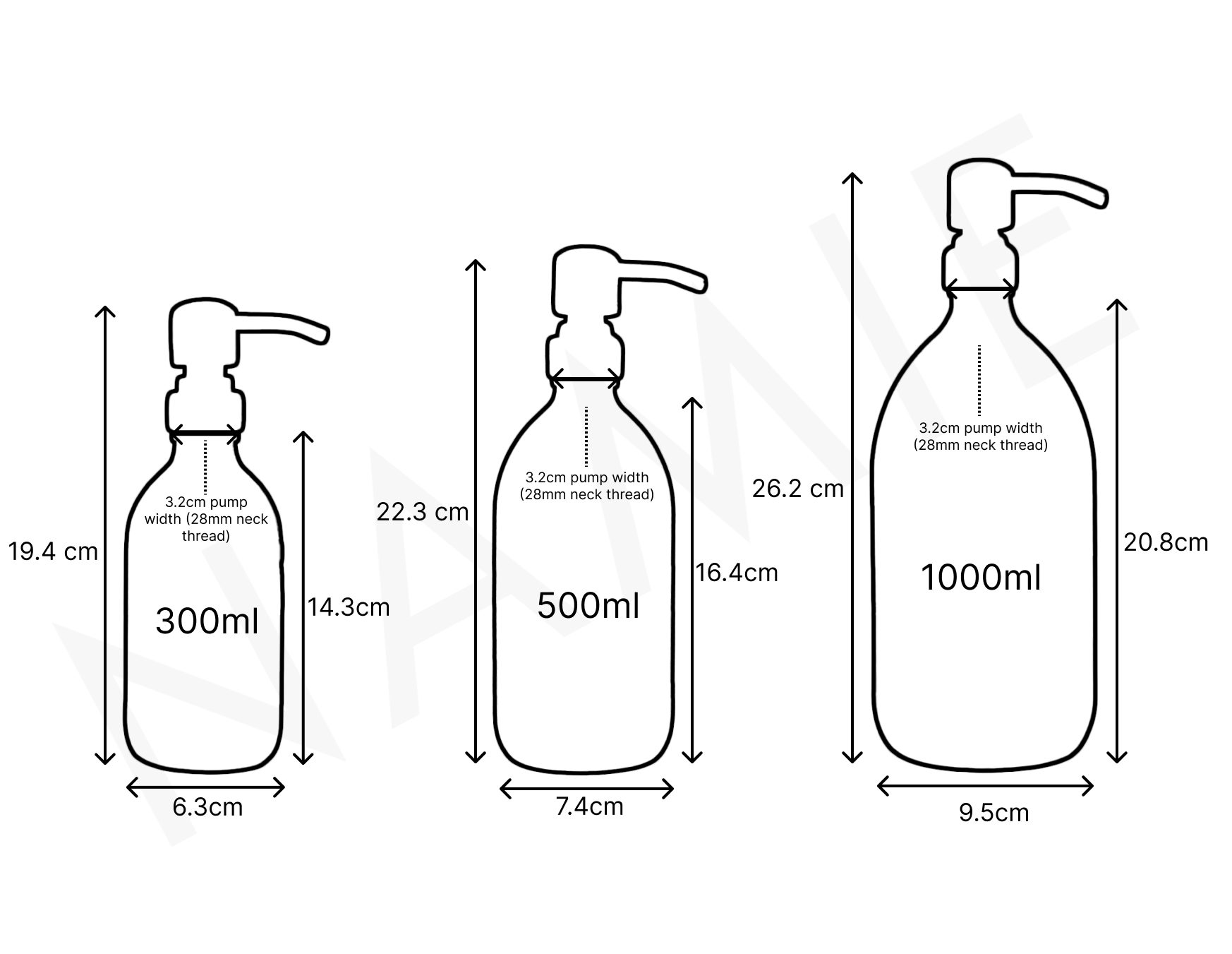 Labelled Amber Glass Dispenser - Namie Home