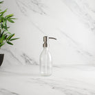 Clear Glass Dispenser Bottle With Silver Pump - Namie Home