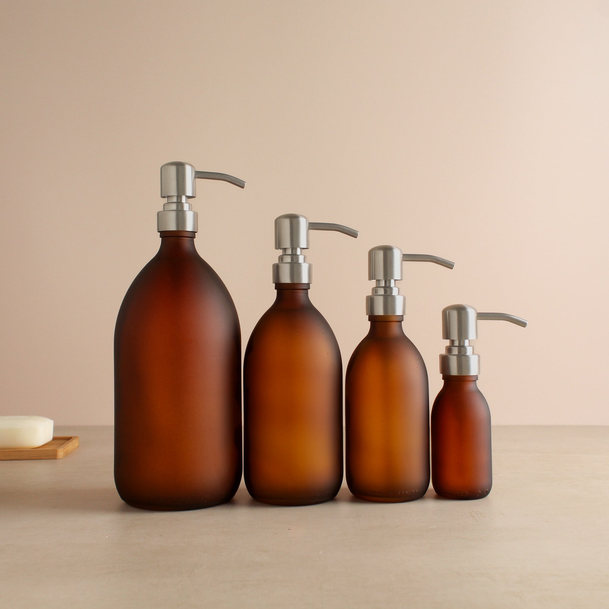 Aber Glass Jar Soap Dispenser With Black Stainless Steel Dispenser