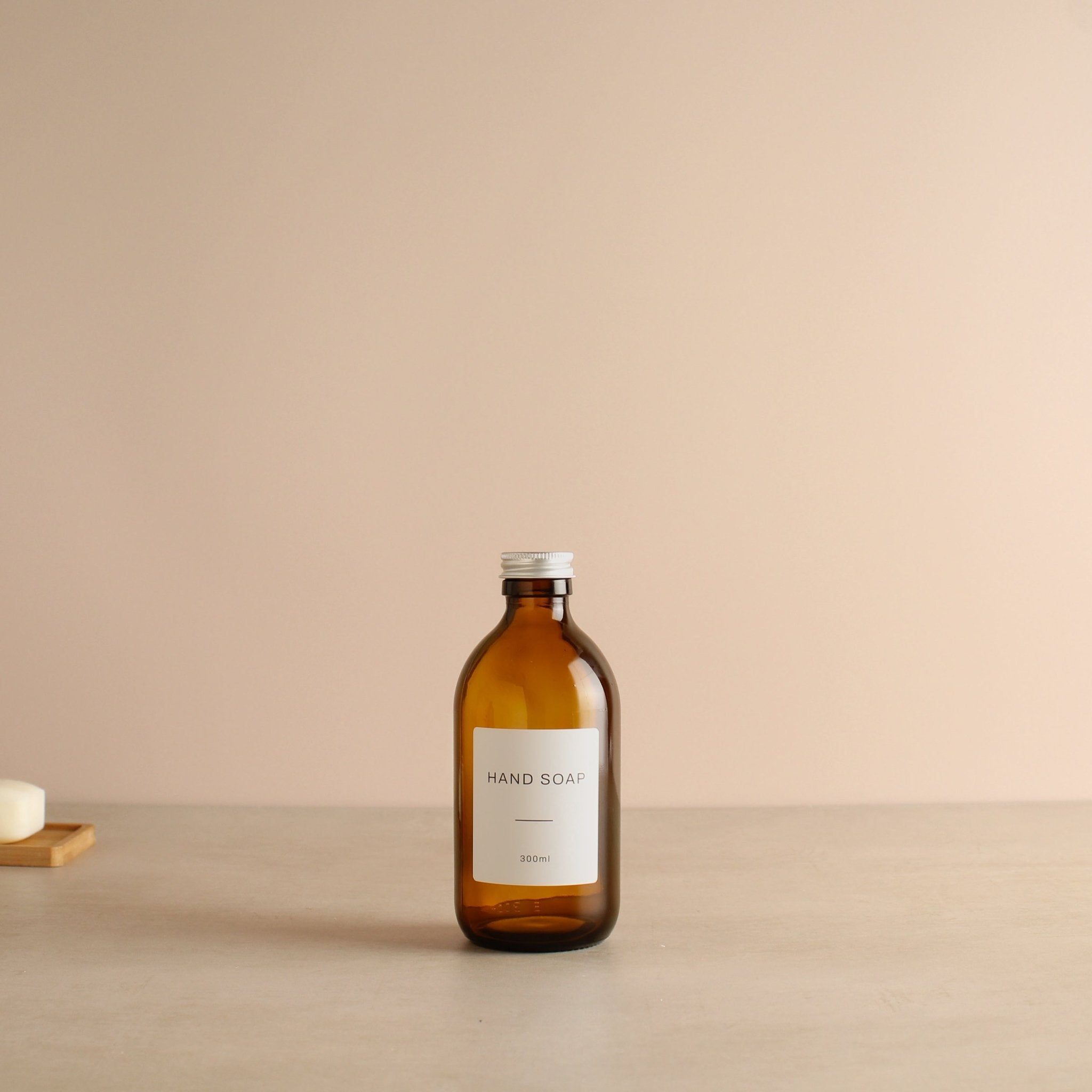 Labelled Amber Glass Bottle With Screw Cap - Namie Home