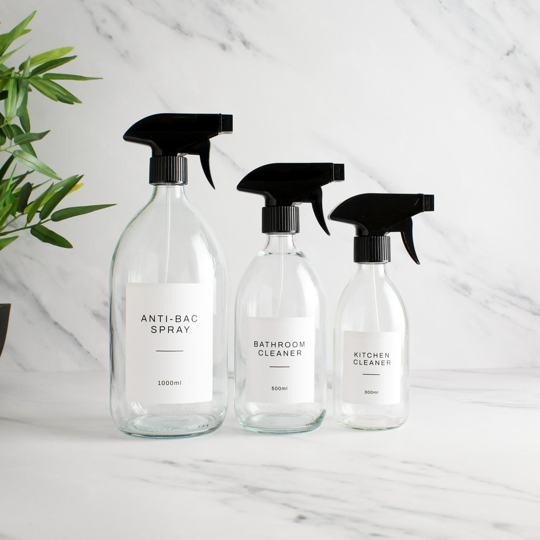 Labelled Clear Glass Spray Bottle Namie Home