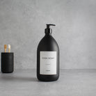 Labelled Matte Black Glass Dispenser Bottle With Black Pump - Namie Home
