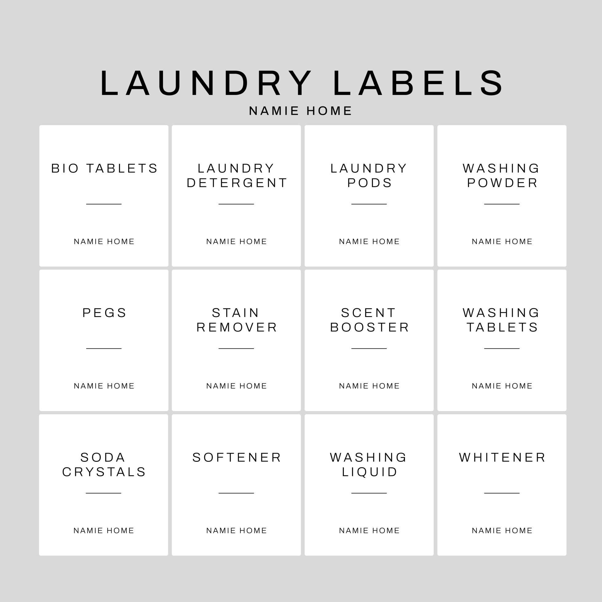 White Laundry Labels - Namie Home