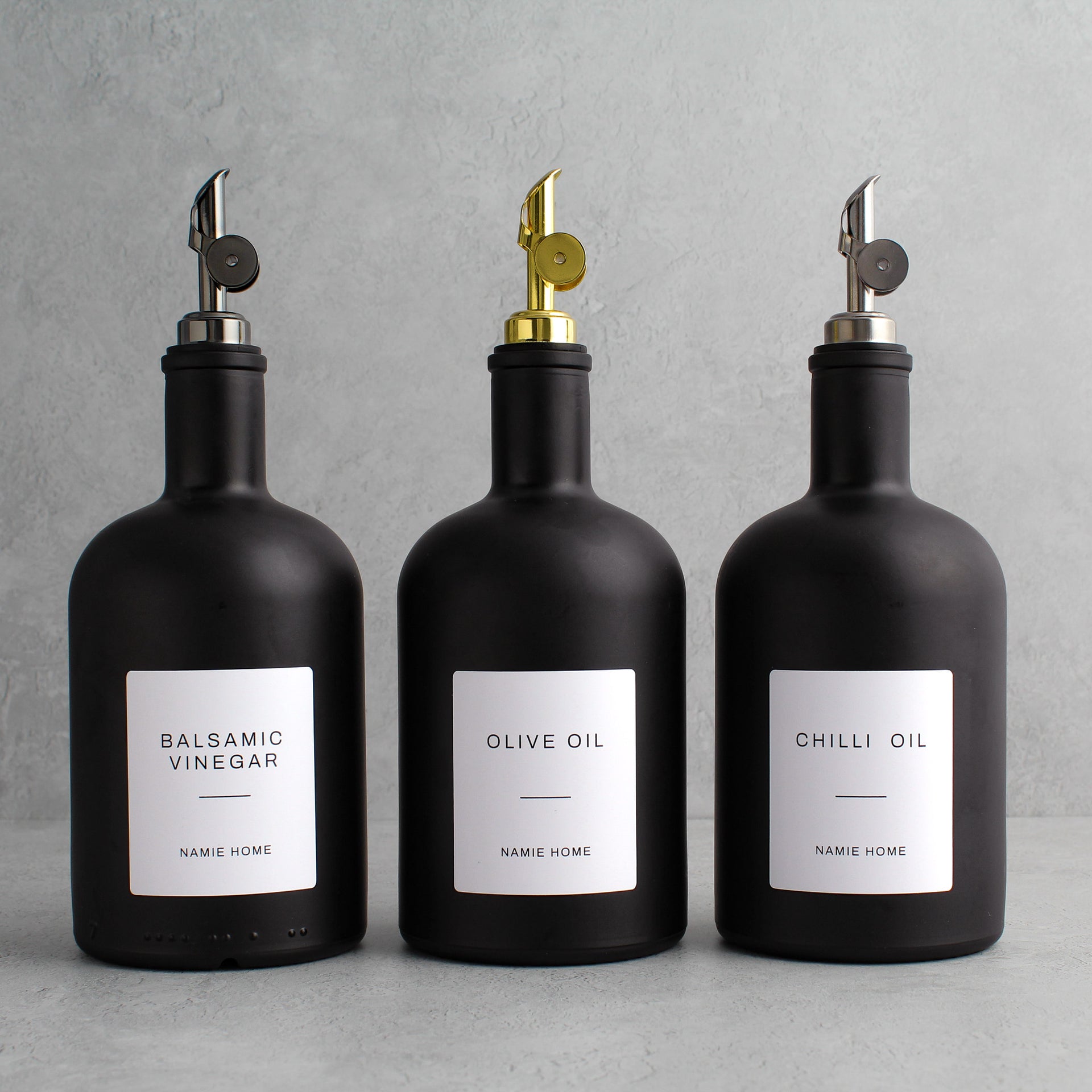 Glass Oil &amp; Vinegar Bottles For Kitchen &amp; Home | Free Delivery | Namie ...