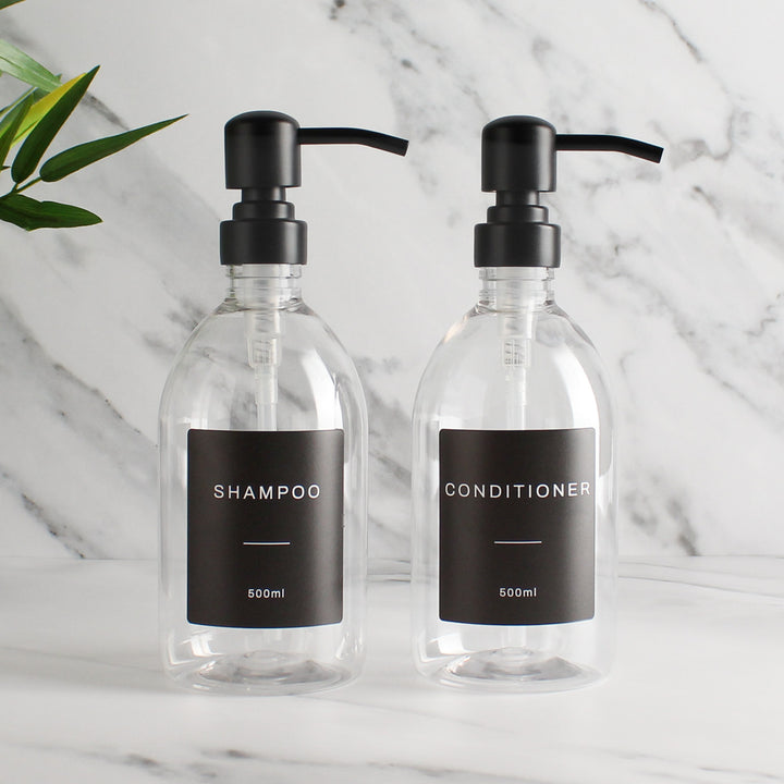 Shampoo & Conditioner Clear Plastic Set