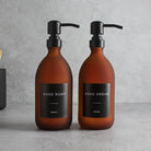 Hand Soap & Hand Cream Frosted Amber Glass Set - Namie Home