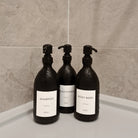 Body Wash, Shampoo & Conditioner Matte Black Glass Set - Namie Home