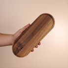 Acacia Wooden Display Tray held in hand
