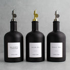 Olive Oil & Balsamic Vinegar Set - Matte Black Glass Tall Neck Bottle - Namie Home