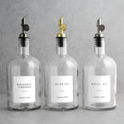 Olive Oil & Balsamic Vinegar Set - Clear Glass Tall Neck Bottle - Namie Home