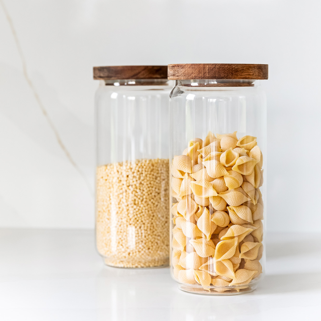 Glass Storage Jar With Acacia Lid