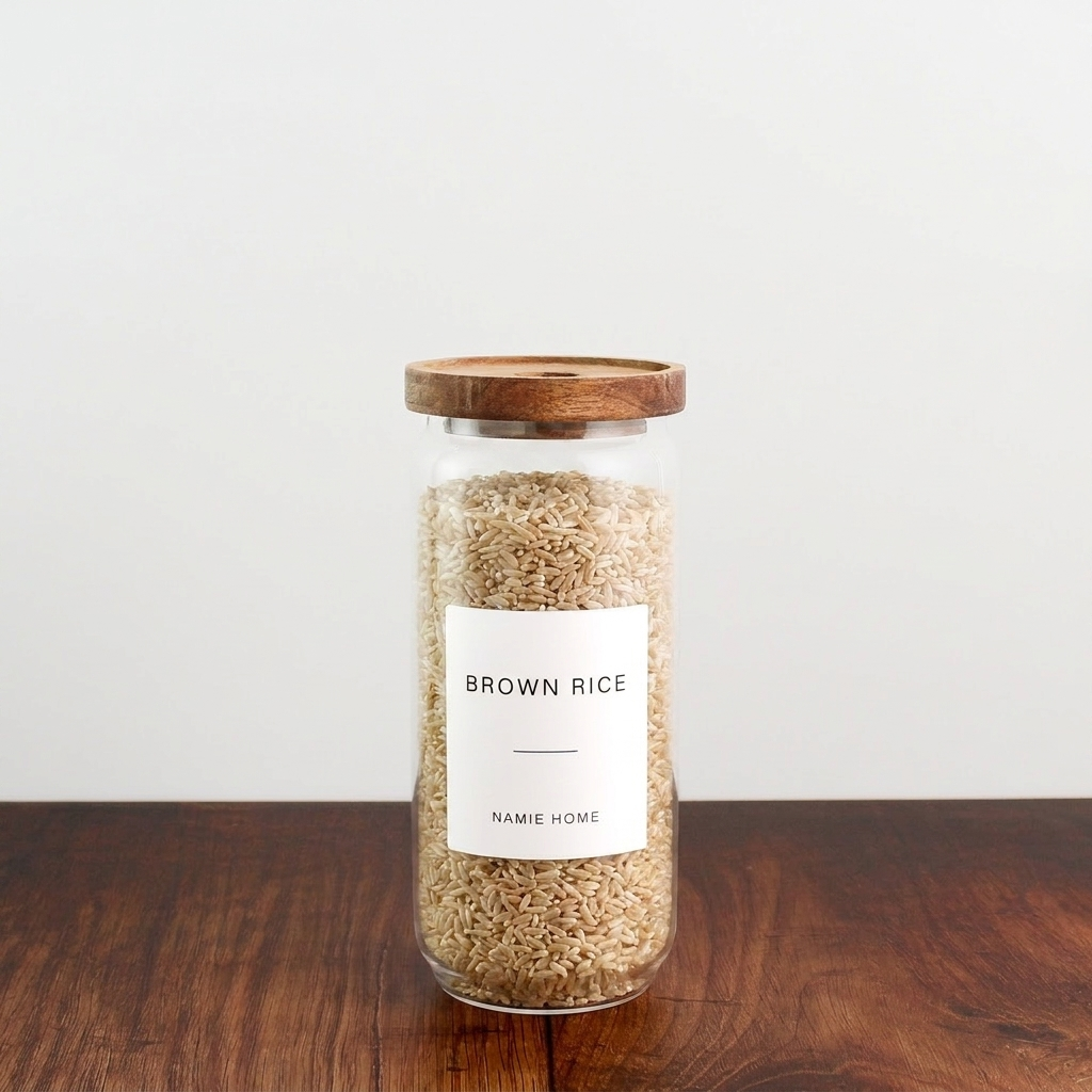 Pantry Storage Jar Set - Acacia Lids - Black Labels - lifestyle