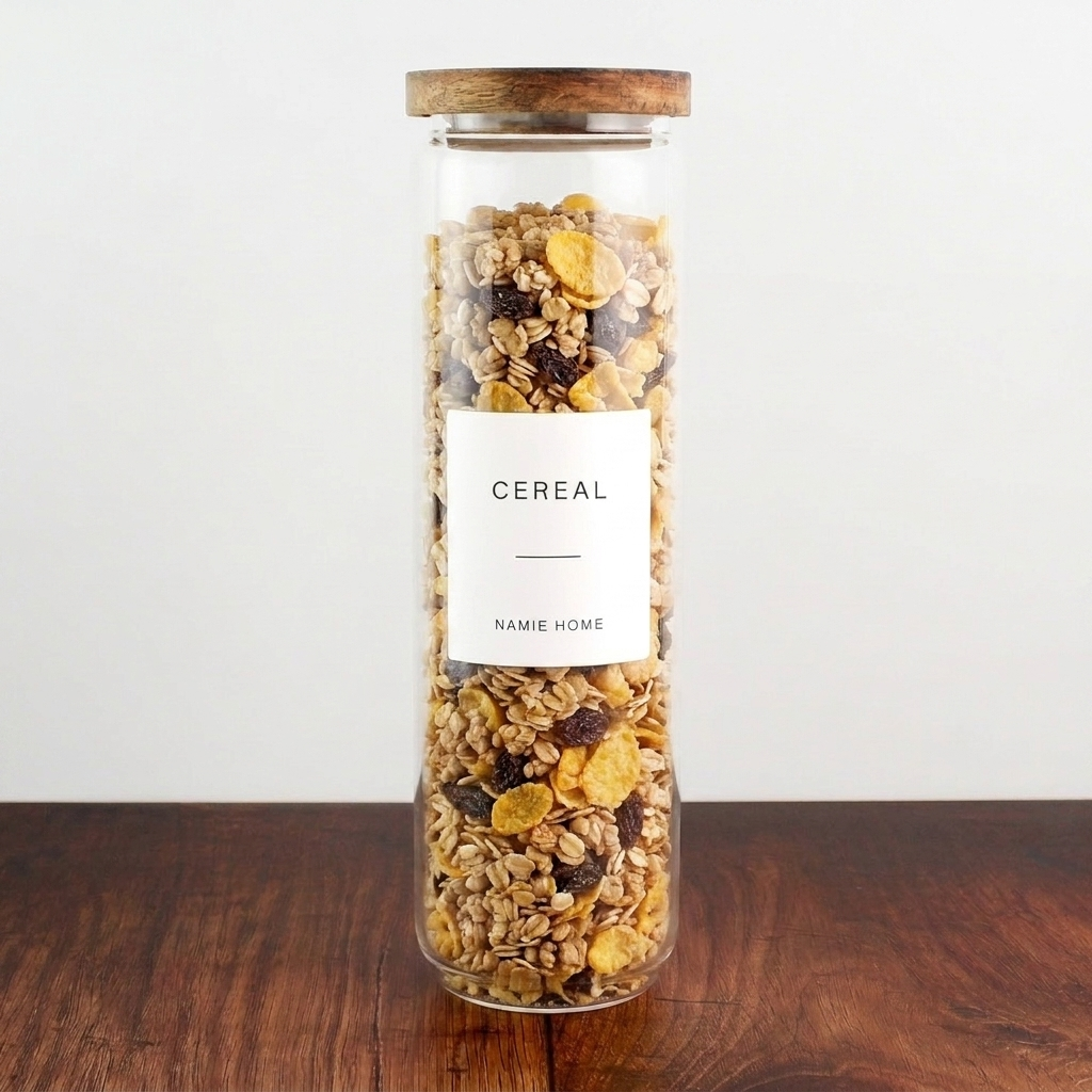 Pantry Storage Jar Set - Acacia Lids - Black Labels - lifestyle