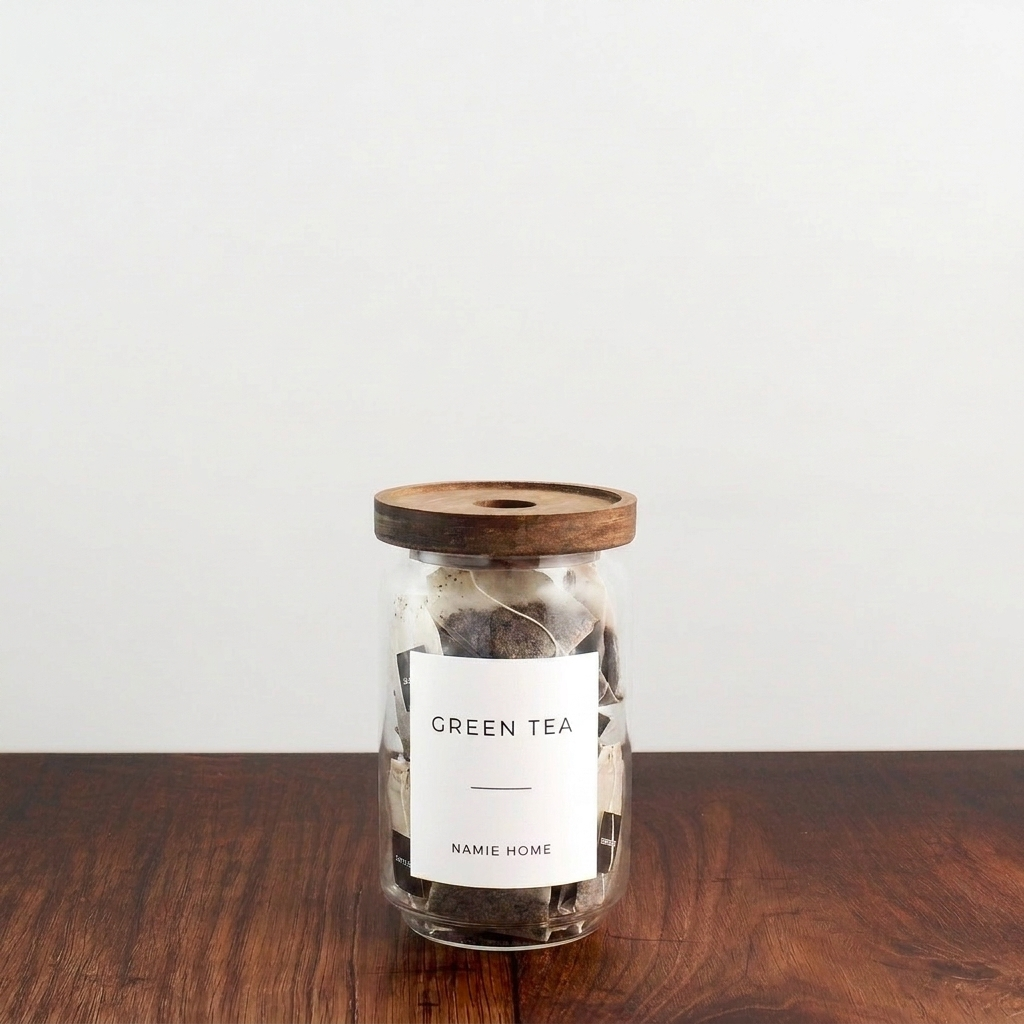 Pantry Storage Jar Set - Acacia Lids - Black Labels - lifestyle