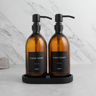 Hand Soap & Dish Soap Amber Glass Set - Namie Home