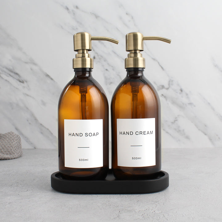 Hand Soap & Hand Cream Amber Glass Set