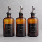 Amber Glass Oil & Vinegar Set of 3