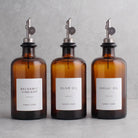 Amber Glass Oil & Vinegar Set of 3
