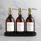 Body Wash, Shampoo & Conditioner Amber Plastic Set - Namie Home