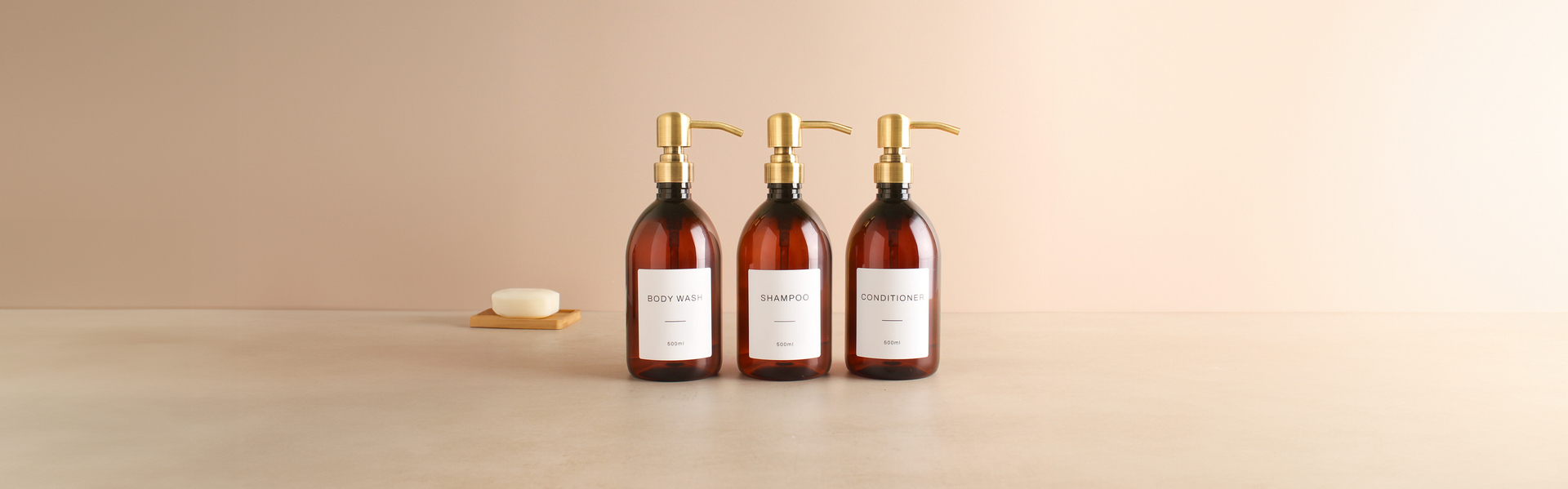 Amber Plastic Soap Dispenser Bathroom Bottles Free Shipping Namie