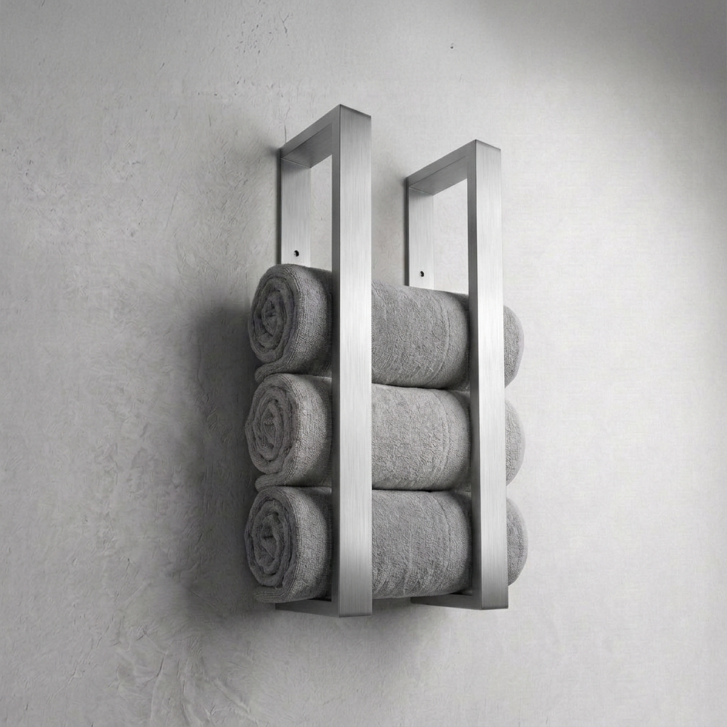 Brushed Silver Towel Holder