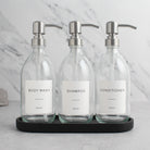 Body Wash, Shampoo & Conditioner Clear Glass Set - Namie Home