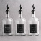 Clear Glass Tall Neck Oil & Vinegar Set of 3