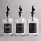 Clear Glass Oil & Vinegar Set of 3