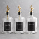 Clear Glass Oil & Vinegar Set of 3