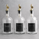 Clear Glass Tall Neck Oil & Vinegar Set of 3