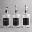 Clear Glass Oil & Vinegar Set of 3