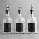 Clear Glass Tall Neck Oil & Vinegar Set of 3
