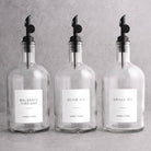 Clear Glass Tall Neck Oil & Vinegar Set of 3