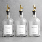 Clear Glass Tall Neck Oil & Vinegar Set of 3
